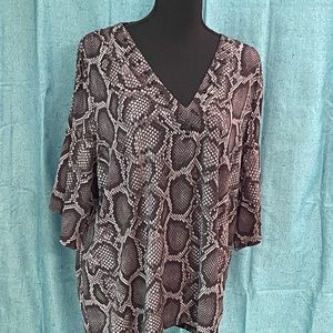 Snake Print Michael Kors Short Sleeve Blouse